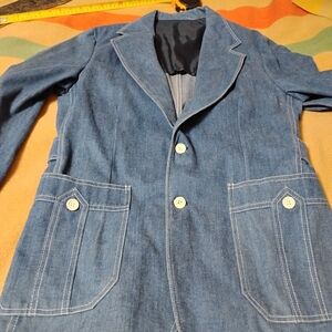 Vintage Lee Denim Blazer, Men's Medium, USA